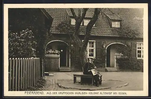 AK Essen, Feierabend in der Krupp`schen Invaliden-Kolonie Altenhof