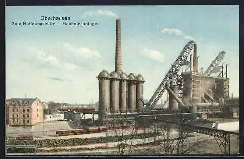 AK Oberhausen / Rheinland, Gute Hoffnungshütte, Hochofenanlagen