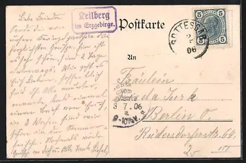 AK Keilberg, Kaiser Franz Josefs-Aussichtsturm mit Unterkunftshaus