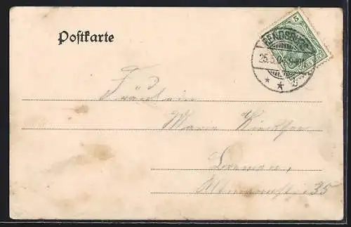 AK Rendsburg, Jungfernstiegstrasse mit dem Postamt
