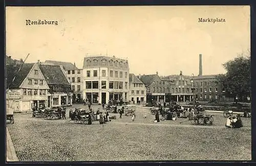 AK Rendsburg, Blick über den Marktplatz