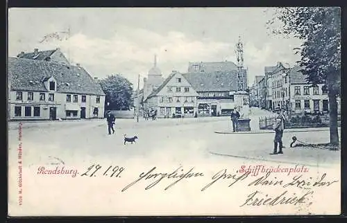 AK Rendsburg, Blick über den Schiffbrückenplatz