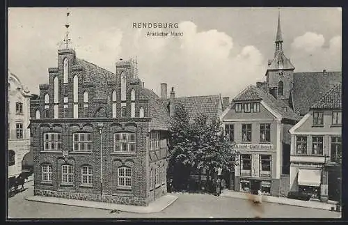 AK Rendsburg, Rathaus und Altstädter Markt