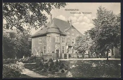 AK Rendsburg, Reichsbank in der Holstenstrasse