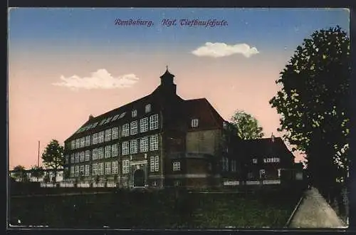 AK Rendsburg, Blick auf die Kgl. Tiefbauschule