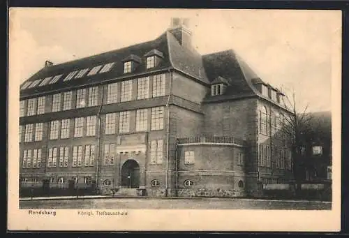 AK Rendsburg, Blick auf die Königl. Tiefbauschule