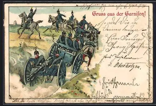 AK Artilleriekollonne im Felde