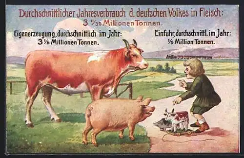 AK Volkswirtschaftliche Wahrheit Nr. 9, Durchschnittlicher Jahresverbrauch des deutschen Volkes in Fleisch