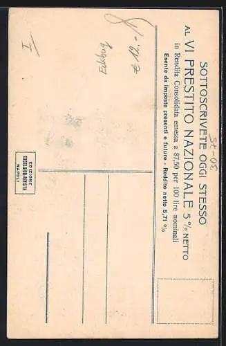 AK Italienischer Soldat wirft seine Krücke weg, Kriegsanleihe