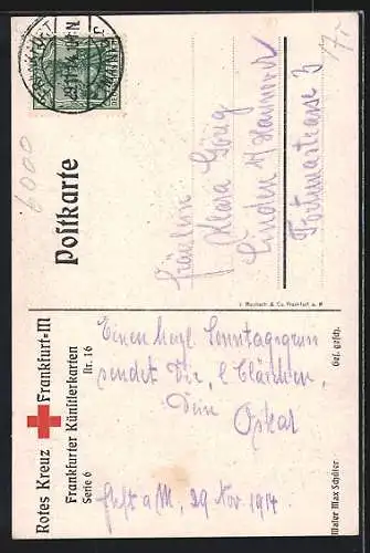 Künstler-AK Hübsche Rot-Kreuz-Schwester mit müdem Ausdruck