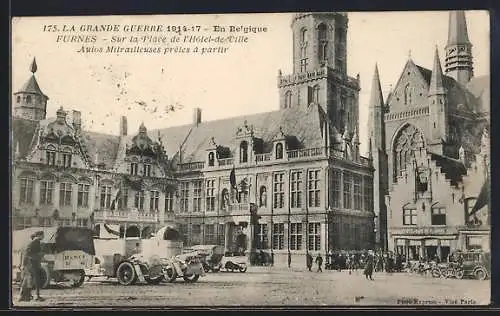 AK Furnes, Sur la Place de l`Hotel-de-Ville