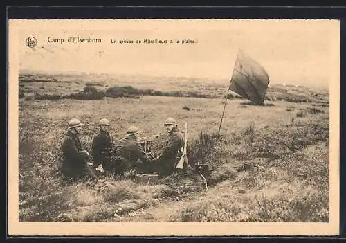 AK Elsenborn, Camp, Un groupe de Mitrailleurs à la plaine