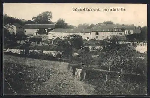 AK Engis, Château d`Engismont, vue sur les jardins