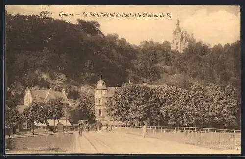 AK Esneux, Le Pont, l`Hotel du Pont et le Chateau de Fy