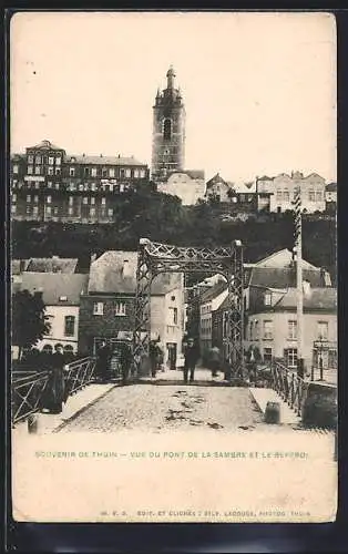 AK Thuin, Vue du Pont de la Sambre et le Beffroi