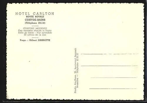 AK Coxyde-Bains, Hotel Carlton, Restaurant