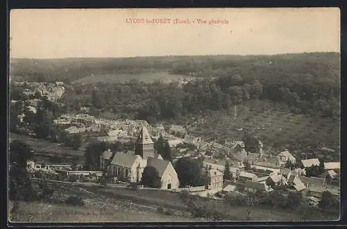 AK Lyons-la-Forêt, Vue générale