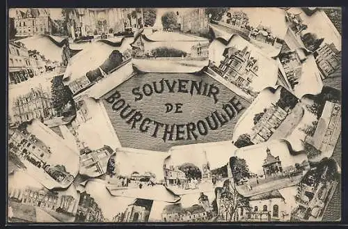 AK Bourgtheroulde, Souvenir de Bourgtheroulde avec collages de vues locales