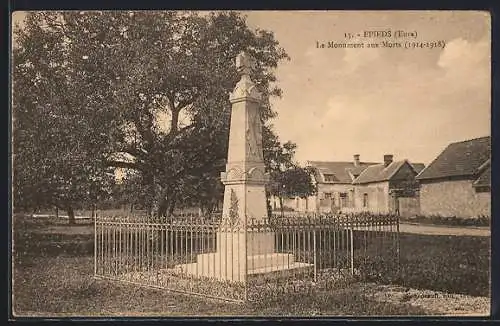 AK Épieds, Le Monument aux Morts (1914-1918)