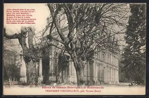 AK Pressagny-l`Orgueilleux, Adieux de Casimir Delavigne à la Madeleine