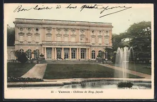 AK Vernon, Château de Bizy, facade