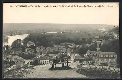 AK Vernon, Point de vue de la côte St-Michel et le banc du Touring-Club