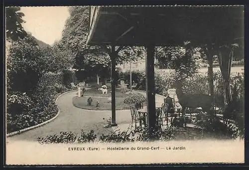 AK Évreux, Hostellerie du Grand-Cerf, Le Jardin