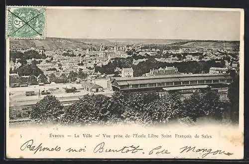 AK Évreux, Vue prise de l`École Libre Saint Francois de Sales