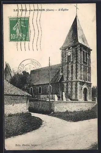 AK Le Thil-en-Vexin, L`église et son clocher distinctif