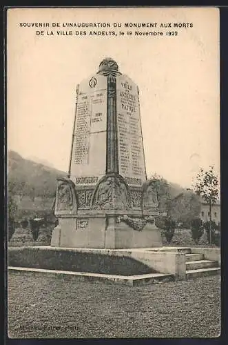 AK Les Andelys, Souvenir de l`inauguration du monument aux morts, 19 novembre 1922