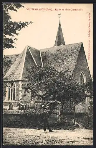 AK Neuve-Grange, Église et Place Communale