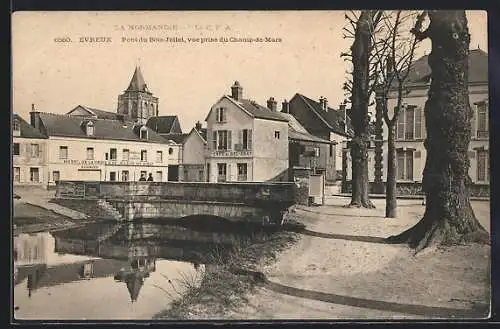 AK Évreux, Pont du Bois-Joliet, vue prise du Champ-de-Mars