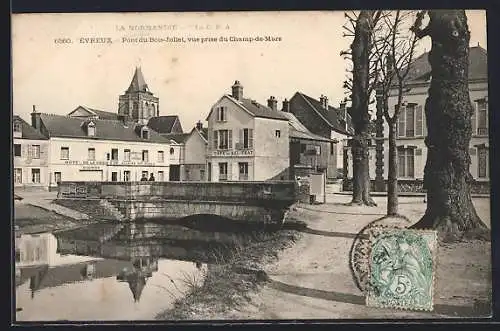 AK Évreux, Pont du Bois-Jollet, vue prise du Champ-de-Mars