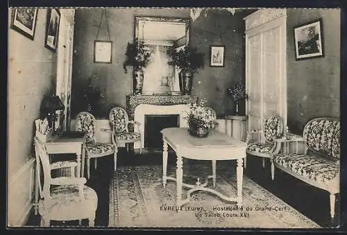 AK Évreux, Hostellerie du Grand-Cerf, Un Salon Louis XVI