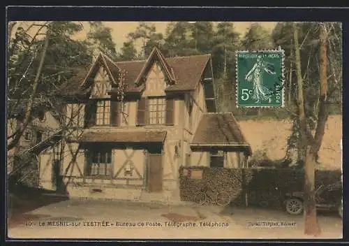 AK Le Mesnil-sur-l`Estrée, Bureau de Poste, Télégraphe, Téléphone