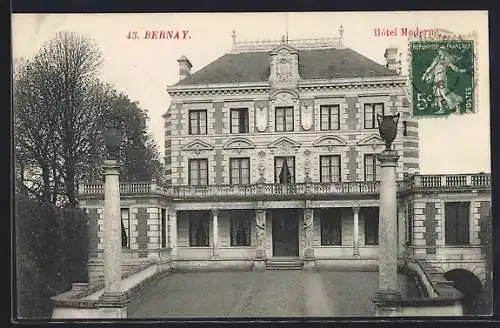 AK Bernay, Hôtel Moderne avec entrée majestueuse