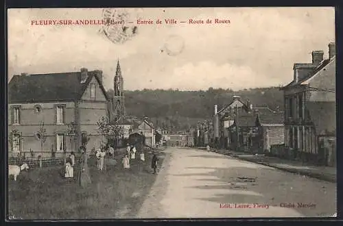 AK Fleury-sur-Andelle, Entrée de ville, Route de Rouen