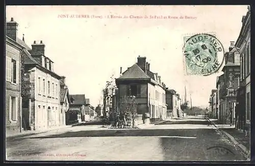 AK Pont-Audemer, Entrée du Chemin de St-Paul et Route de Bernay