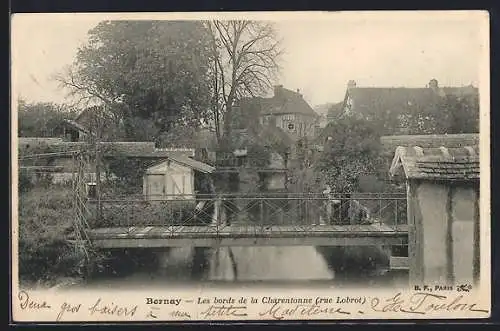 AK Bernay, Les bords de la Charentonne (rue Lobrot)