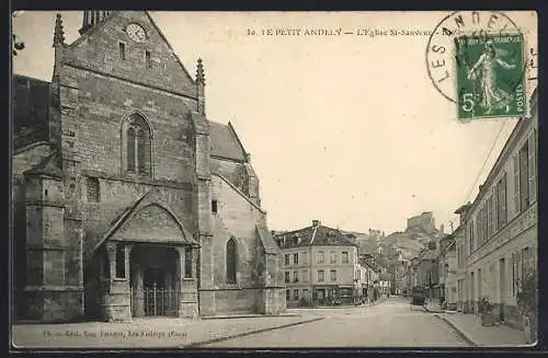 AK Le Petit Andely, L`Église St-Sauveur et rue adjacente