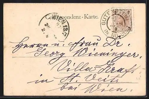 AK Gutenstein /N.-Oe., Klosterthal, Ortspartie mit Pferdewagen