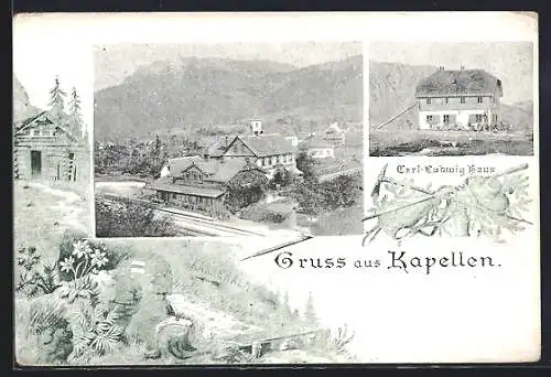 AK Kapellen, Carl-Ludwig Haus und Bahnhof