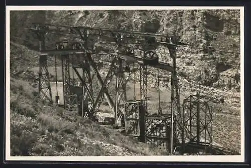 AK Ponferrada, Grube Wagner, Transportseilbahnstütze