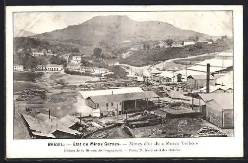 AK Brésil, Etat de Minas Geraes, Gold-Mine Morro Velho aus der Vogelschau