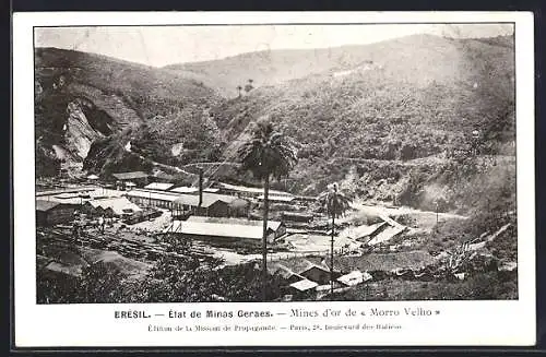 AK Brésil, Etat de Minas Geraes, Gold-Mine Morro Velho aus der Vogelschau