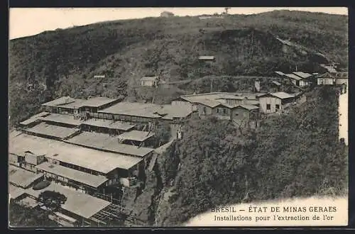 AK Brésil, Etat de Minas Geraes, Installation pour l`extraction de l`or, Gold-Mine