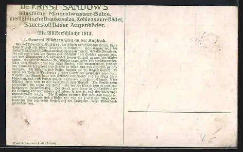 Künstler-AK Katzbach, Völkerschlacht 1813, Blüchers Sieg an der Katzbach