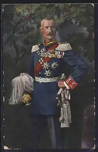 AK Kronprinz Rupprecht von Bayern in Uniform mit Orden und Paradehaube