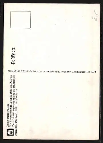 Künstler-AK Arthur Schopenhauer, Portrait und Zitat