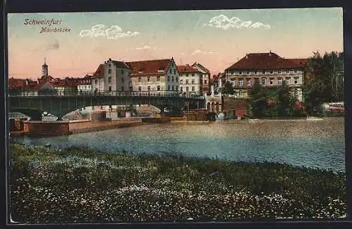 AK Schweinfurt, Blick auf die Mainbrücke